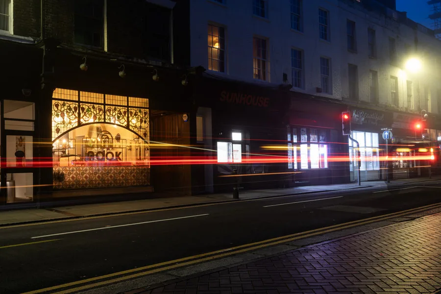 The Nook restaurant Dover exterior at night